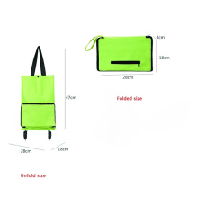 Fashion Folding Trolley Shopping Bag with Wheels Reusable Storage Totes Large Handle Bag
